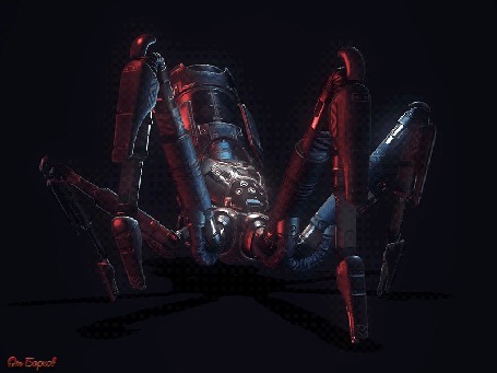 Анимация Шагающий паук-робот в 3D