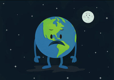 Анимация Планета земля на фоне космоса и луны, by KellerAC, гифка Планета земля на фоне космоса и луны, by KellerAC