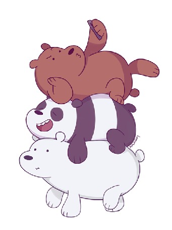 Анимация Grizzly / Гризли, Panda / Панда и Ice Bear / Белый медведь из мультсериала We Bare Bears / Вся правда о медведях