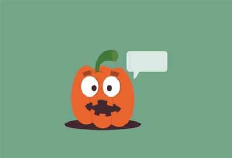 Анимация Тыква на зеленом фоне (Happy Halloween / Счастливого Хэллоуина), by KellerAC