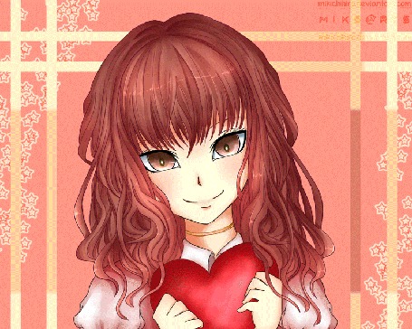 Анимация Девушка с сердцем, by mikichihiro