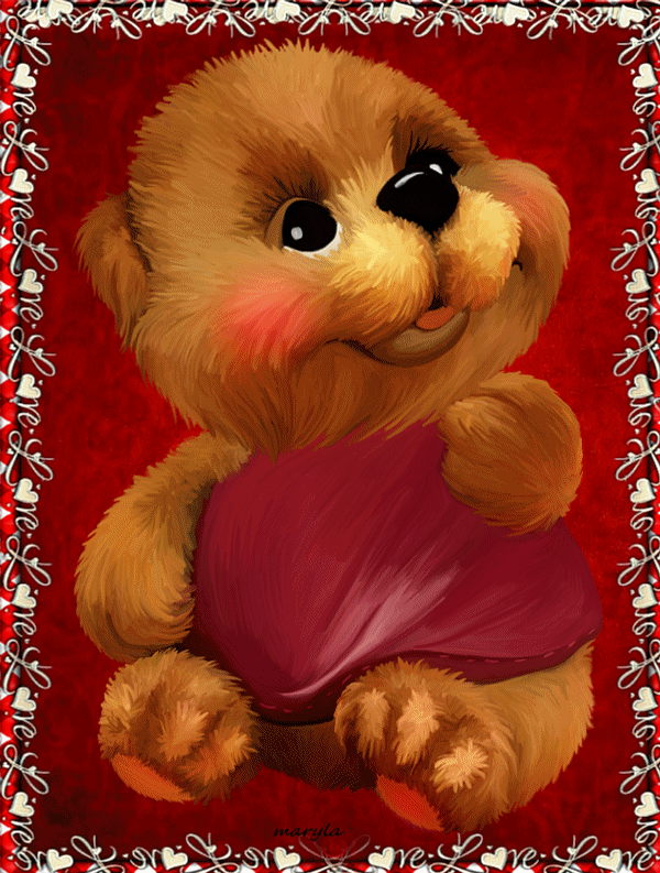 Анимация Коричневый медвежонок, by maryla, гифка Коричневый медвежонок, by maryla