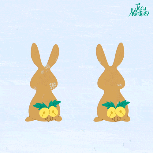Анимация Два зайца крутят попой, by Teca Martinez, гифка Два зайца крутят попой, by Teca Martinez