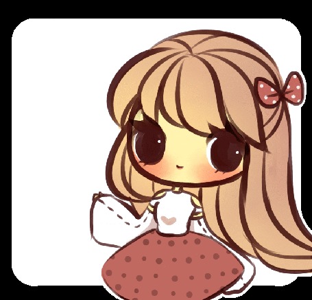 Анимация Длинноволосый чибик с бантиком (Hello / Привет), by mochatchi