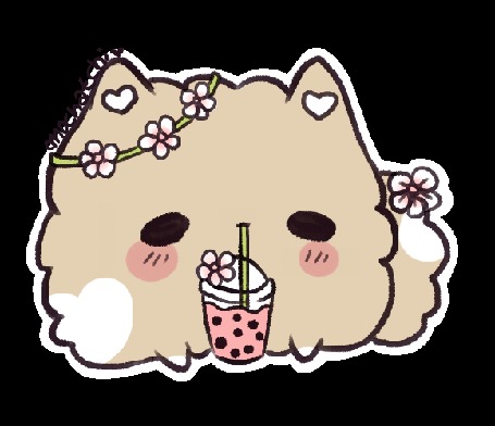 Анимация Щеночек пьющий чай с пузырьками, by mochatchi