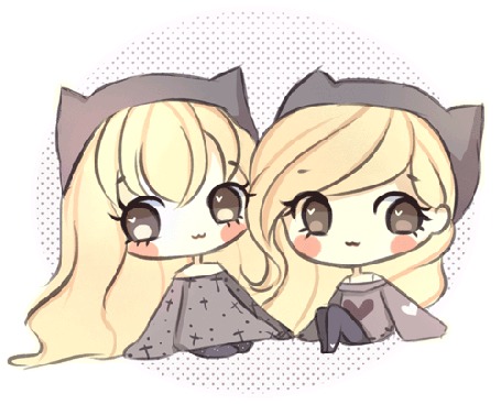 Анимация Два светловолосый чибика, by mochatchi