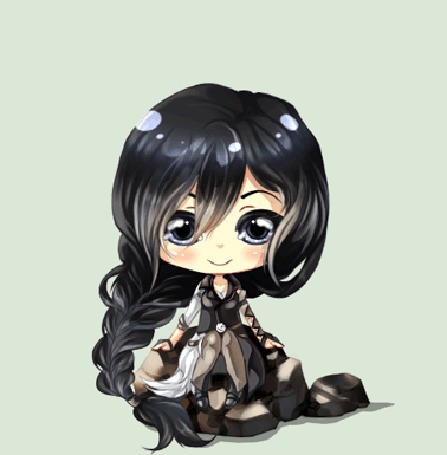 Анимация Длинноволосый голубоглазый чибик, by Tammi-Adopts