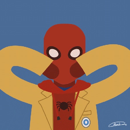 Анимация Spiderman / Человек-паук снимает маску, by maskman626