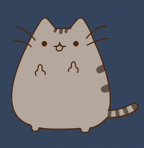 Анимация Pusheen the Cat / Кот Пушин показывает средние пальцы, гифка Pusheen the Cat / Кот Пушин показывает средние пальцы