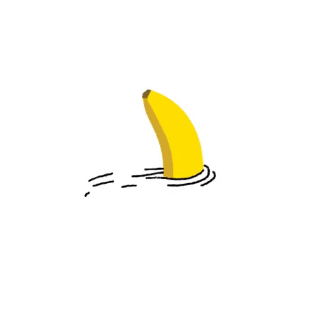 Анимация Банан плавает в воде, гифка Банан плавает в воде