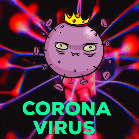 Анимация Коронавирус в короне (CORONA VIRUS) by Squirrel Monkey, гифка