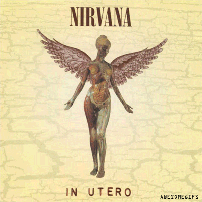 Анимация Ангел взлетает наверх,(Nirvana / In Utero), гифка Ангел взлетает наверх,(Nirvana / In Utero)