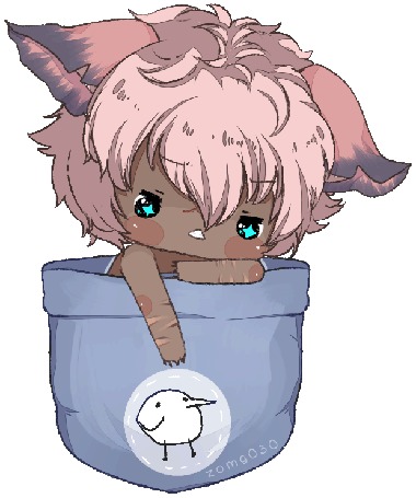 Анимация Чибик с кошачьими ушками в кармашке, by zomgO3O