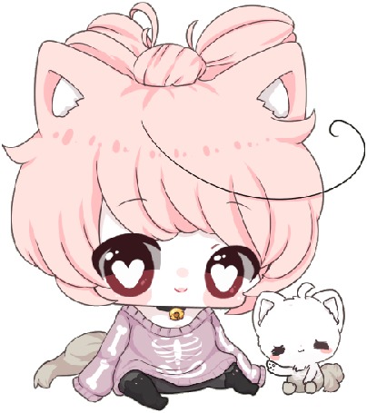 Анимация Чибик с кошачьими ушками, by zomgO3O