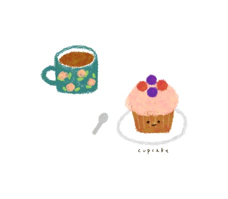 Анимация Чашка кофе и кексик