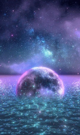 Анимация Планета на воде, by Geya Shvecova