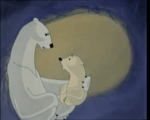 Анимация Медведица держит на руках медвежонка Умку, мультфильм Умка, гифка Медведица держит на руках медвежонка Умку, мультфильм Умка