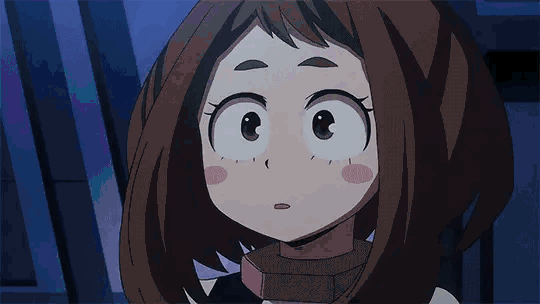 Анимация Очако Урарака / Ochako Uraraka из аниме Моя геройская академия / Boku no Hero Academia машет руками, гифка Очако Урарака / Ochako Uraraka из аниме Моя геройская академия / Boku no Hero Academia машет руками