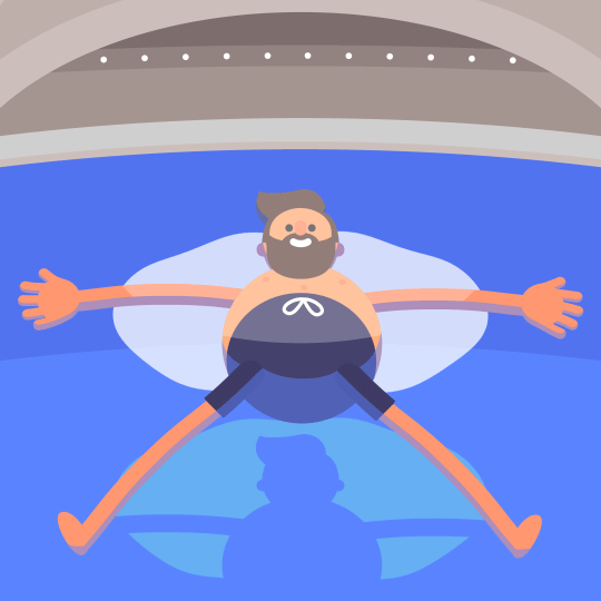 Анимация Мужчина на воде, автор James Curran, гифка Мужчина на воде, автор James Curran