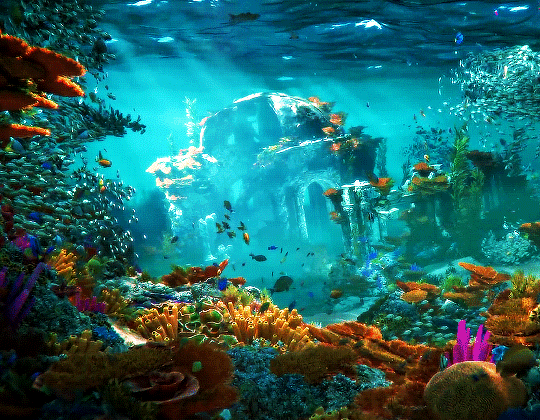Анимация Красивый подводный мир, гифка Красивый подводный мир
