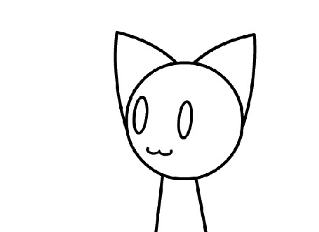 Анимация Рисованный котик на белом фоне, by L1ght-n1ng