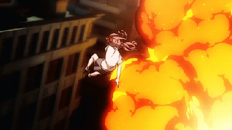 Анимация Misaka Mikoto / Мисака Микото из аниме To Aru Kagaku no Railgun / Некий научный Рейлган парит в небе