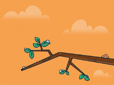 Анимация Птичка села на ветку и пьет водичку, by DeeKay