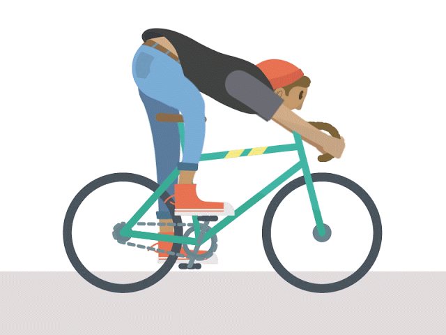 Анимация Парень едет на велосипеде, гифка Парень едет на велосипеде