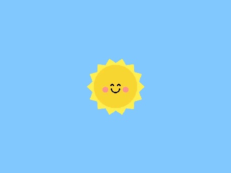 Анимация На место солнца выкатывается луна и наступает ночь