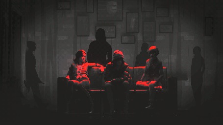 Анимация Люди в темной комнате