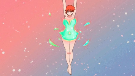 Анимация Рыжеволосая девушка в одежде, by rikeza