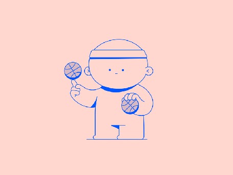 Анимация Рисованный мальчик с шариками, автор Jonas Mosesson