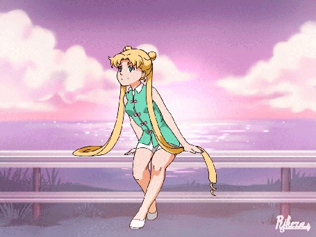 Анимация Sailor Moon / Сейлор Мун из аниме Bishojo senshi Sera Mun / Красавица-воин Сейлор Мун обращается в другую девушку, by rikeza