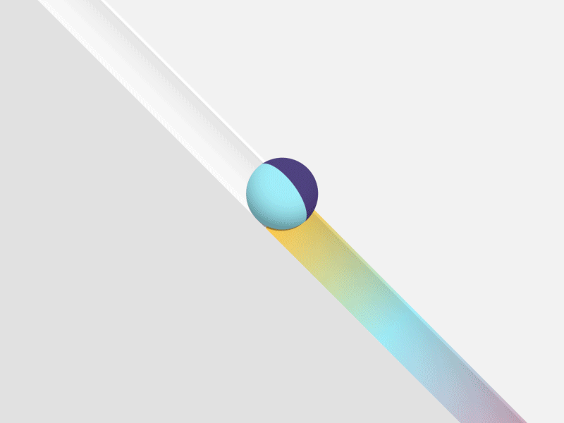 Анимация Мяч катится по разноцветной полоске, автор Sander van Dijk, гифка Мяч катится по разноцветной полоске, автор Sander van Dijk