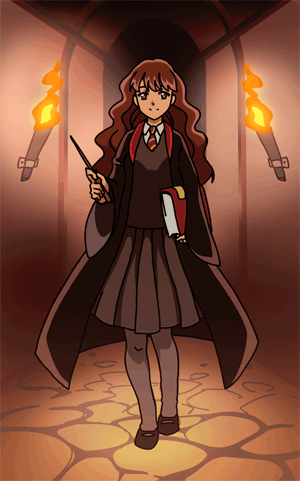 Анимация Hermione Granger / Гермиона Грейнджер из фильма Harry Potter / Гарри Поттер, by rikeza, гифка Hermione Granger / Гермиона Грейнджер из фильма Harry Potter / Гарри Поттер, by rikeza