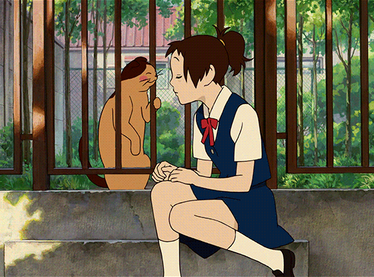 Анимация Хару Есиока / Haru Yoshioka и Натору / Natoru из аниме Возвращение кота / Neko no Ongaeshi, гифка Хару Есиока / Haru Yoshioka и Натору / Natoru из аниме Возвращение кота / Neko no Ongaeshi
