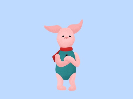 Анимация Пятачок из мультфильма The Many Adventures of Winnie the Pooh / Приключения Винни Пуха сердится