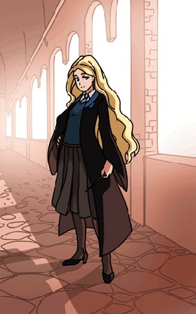 Анимация Светловолосая девушка с палочкой из фильма Harry Potter / Гарри Поттер, by rikeza