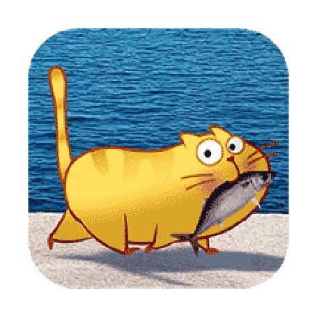 Аанимации кошки, прикольные, рыбы (27 анимаций)
