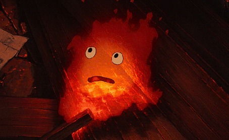 Анимация Кальцифер / Calcifer из аниме Ходячий замок / Howl no Ugoku Shiro