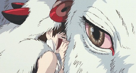 Анимация San / Сан и Моро / Moro из аниме Принцесса Мононокэ / Princess Mononoke