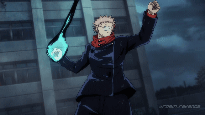 Анимация Юдзи Итадори / Yuuji Itadori и Махито / Mahito из аниме Магическая битва / Jujutsu Kaisen бьет по земле создавая разрушительную ударную волну, гифка Юдзи Итадори / Yuuji Itadori и Махито / Mahito из аниме Магическая битва / Jujutsu Kaisen бьет по земле создавая разрушительную ударную волну