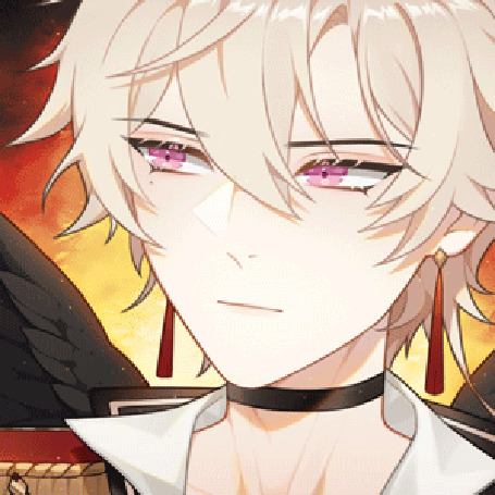 Анимация Светловолосый парень с черными крыльями