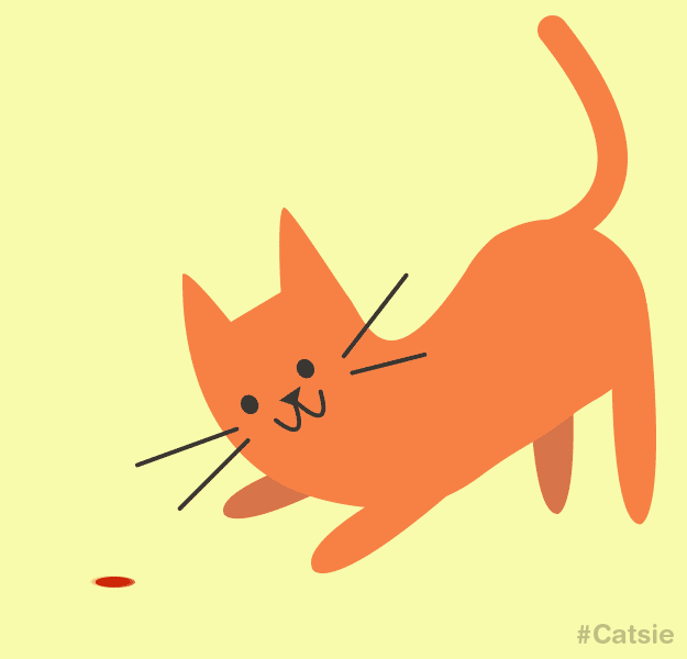 Анимация Рыжий кот наблюдает за красной точкой, гифка Рыжий кот наблюдает за красной точкой