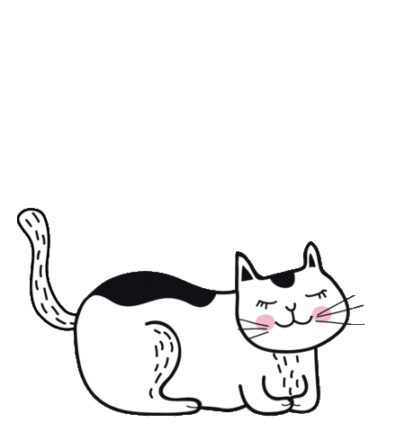 Анимация Влюбленная кошка, над которой парят сердечки, гифка Влюбленная кошка, над которой парят сердечки
