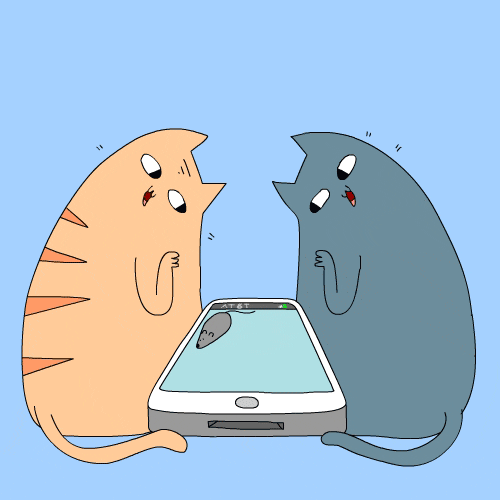 Анимация Два кота ловят мышку из игры на смартфоне, гифка Два кота ловят мышку из игры на смартфоне