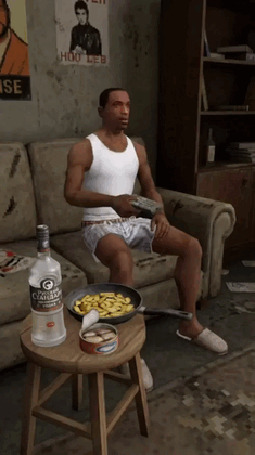 Анимация Один день из жизни главного героя игры Grand Theft Auto: Russia