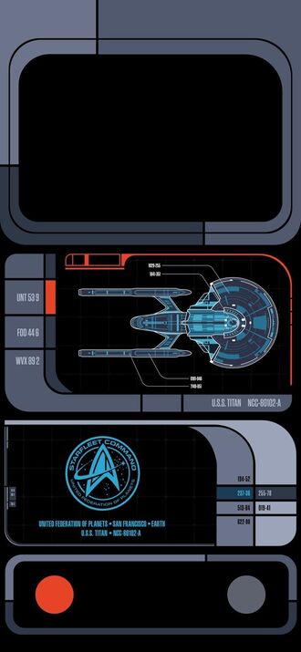 обои на телефон Космический корабль класса Discovery находится на экране навигационного компьютера на фоне панели управления из сериала Звездный путь: Дискавери / Star Trek: Discovery