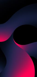 Обои на телефон Несколько объемных изогнутых форм с плавным градиентом от темно-синего до ярко-розового и малинового цветов