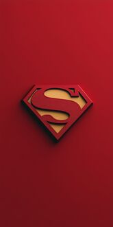 Обои на телефон Объемное изображение эмблемы Супермена / Superman, на красном фоне